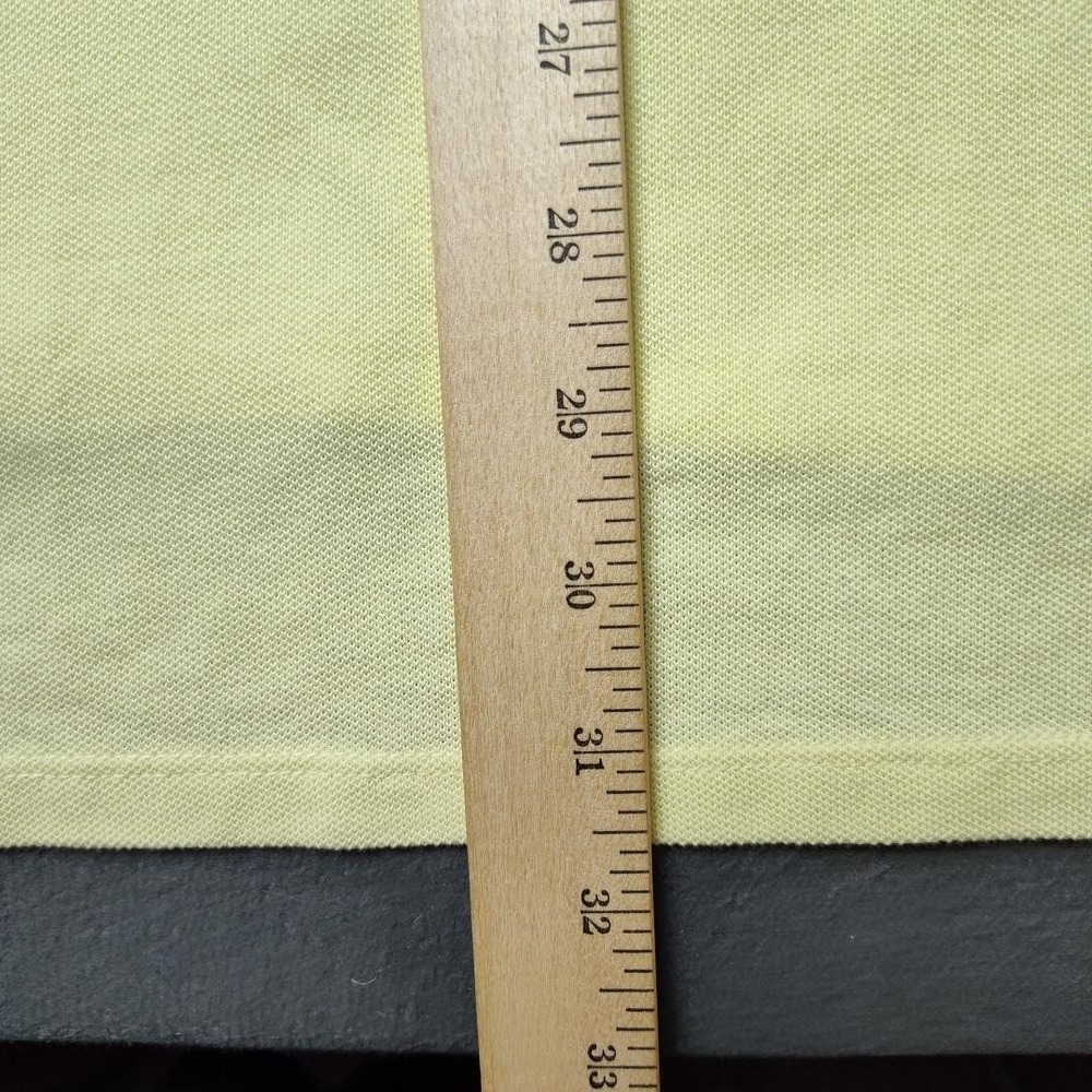 B. Draddy Polo Shirt Mens Large Yellow Pima Cotton Stretch Golf Crest Logo Patch - Picture 10 of 11